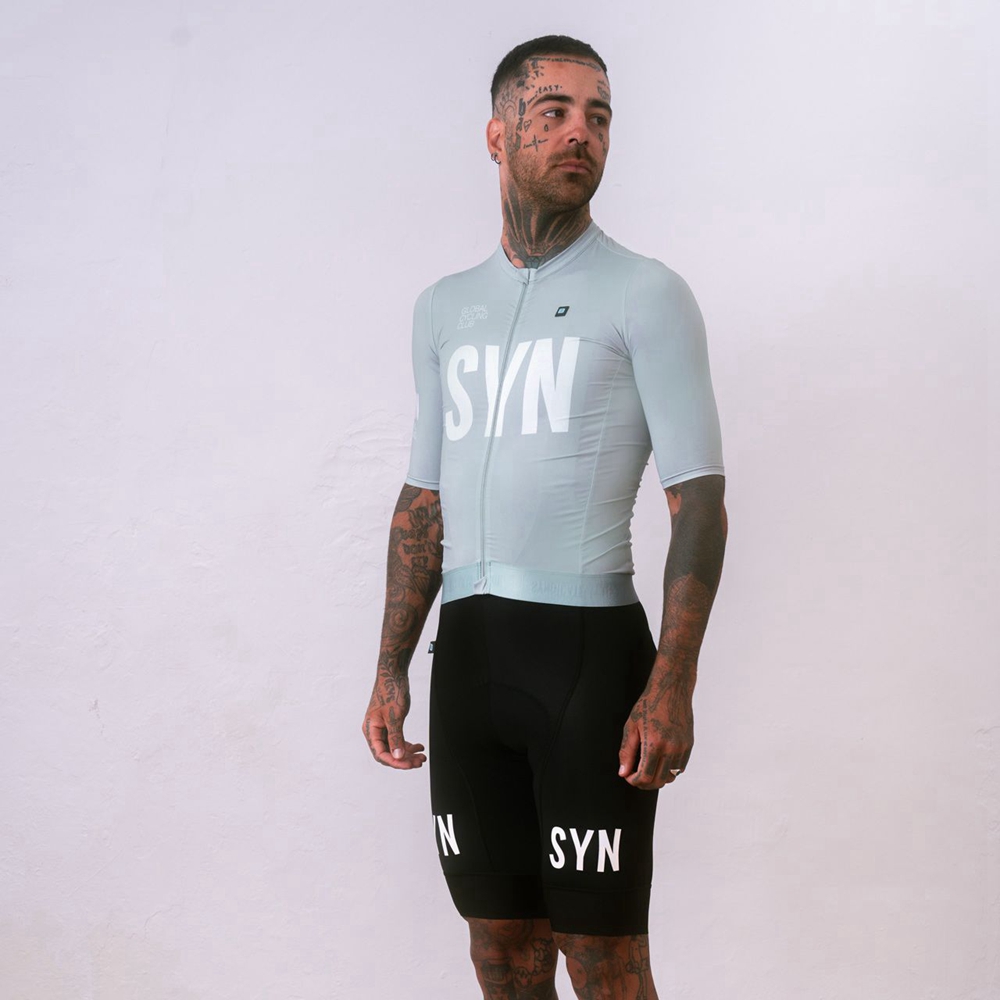 Cycling Bib Shorts - Серебристо-серый велосипедный трикотаж с короткими рукавами